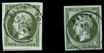 N°11 2 nuances différentes, obl. cad T15, dont 1 avec