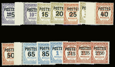 N°140 à 153, Série des 14 valeurs surchargées "valeurs",