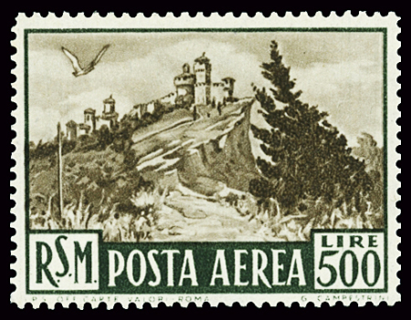 POSTE AERIENNE N°86, 500l. vert foncé et brun, neuf