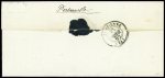 N°14B 20c. bleu, T II, très défx, obl. GC d'ESSAI 1818