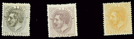 N°193 à 195 Alphonse XII de 1882, neufs *, TB