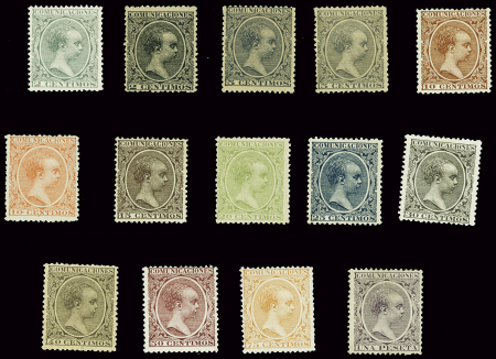 N°196 à 209 : Alphonse XIII de 1889/99, neufs *, TB