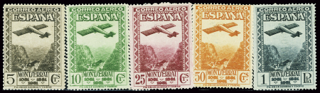 POSTE AERIENNE N°90A à 94A Série Montserrat dentelée
