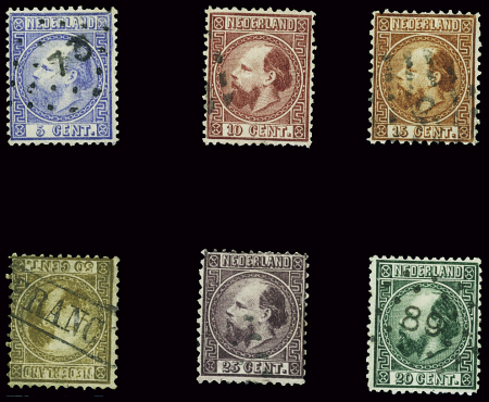N°7 à 12 série courante de 1867, obl., TB