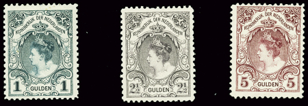 N°61 à 63 1g. vert, 2 1/2g. violet-gris et 5g. lilas-brun,