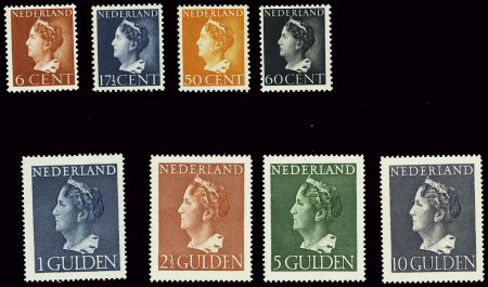 N°438A à 445 série courante de 1946/47, neufs *, TB