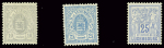 N°42 10c. gris-violet (signé A.Brun) + n°45 25c. bleu,