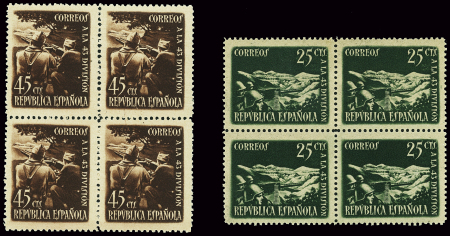 N°632 et 633 43e division, en BLOCS de 4, neufs **,