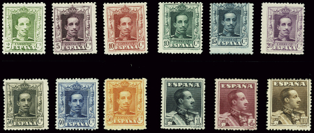 N°272 à 278 et n°281 à 286 Alphonse XIII de 1922/30,