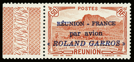 POSTE AERIENNE N°1 50 c. rouge, neuf **, bdf, TB. Signé
