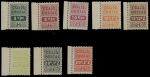 N°234 à 243, timbres de Majoration, Lettre H, dentelés