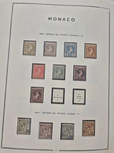 1885-2001, Collection de MONACO en 3 albums, dont Oiseaux,