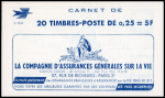 N°1263-C3 Marianne de Decaris, 0,25 gris et grenat,