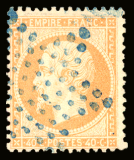 N°23 40c orange, Obl. Etoile Muette BLEUE, TB
