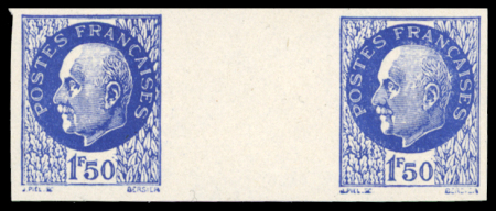 N°552c 1f50 outremer, variété sans surcharge ND en