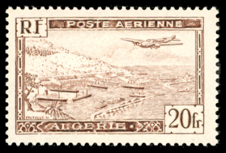 POSTE AERIENNE N°4A 20f brun, Type II, neuf **, TB