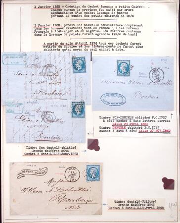 1843-1875, collection de lettres avec cachets de Lille