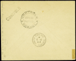 Guyane PA11A à PA18A, surchargés France Libre obl Cayenne (8.6.43) sur lettre censurée pour les USA. TB. Cote de la série détachée 800€