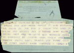 Télégramme de Gérald Taylor expédié du Groenland (10.2.1950) pour l'hotel Ritz à Paris. TB