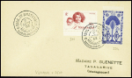 Madagascar n°274 + 311 obl CAD "S. Paul et Amsterdam Madagascar depend. Australes" (2 janv 52 - Vercors) sur lettre (courrier Guenette). TB