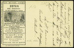 CP annonces Contal n°1118 AFF n°58 entaillé avec pubs Eau de mélisse des carmes Boyer - Institution Houllier - Vins maison Anthoine. TB