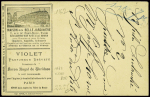 CP annonces Contal n°1162 entaillé CA obl étoile 15 R. Bonaparte avec pubs Belle jardinière et parfumeur Violet. TB