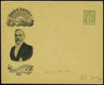 Env. 5c vert-jaune TSC expo de 1900 avec effigie du Président Loubet (Sag E2). TB