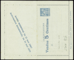 3 cartes-lettres 15c Sage vendues 5c avec annonces (Sag J 34A - 34B - 34C avec pubs diverses dont champagne Roederer, chaussures Raoul et rhum Johns-T