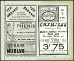 3 cartes-lettres 15c Sage vendues 5c avec annonces (Sag J 34A - 34B - 34C avec pubs diverses dont champagne Roederer, chaussures Raoul et rhum Johns-T