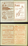 4 cartes lettres 15c Sage vendues 5c avec annonces (Sag J34C - 34I - 34K - 34L) avec pubs diverses dont photographies Victoire, tissus pour chasseurs 