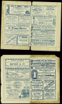 4 cartes lettres 15c Sage vendues 5c avec annonces (Sag J34C - 34I - 34K - 34L) avec pubs diverses dont photographies Victoire, tissus pour chasseurs 