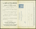 Carte lettre 15c Sage neuve avec annonces de Rochefort (Sag J 35b). TB