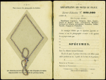 Livret d'identité postale n°000.000 avec surcharge specimen (ref 500-40) (1909) période Merson (Mer A2). TB