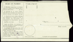 Mandat de poste timbre semeuse lignée brun obl CAD "Art. d'argent Lyon Terreaux" (1909) (Sel G2). TB