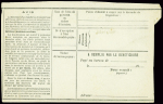 Mandat poste avec Sage violet outremer et semeuse lignée verte obl Bagnac Lot (1940) (Sel M1). TB
