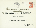 Env 50c Paix TSC A.Proust agent de change obl (Pai B6d). TB