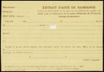 CP avec réponse payée 1F20 + 1F20 Pétain sur carton chamois demande d'extrait de naissance (Pet D10b) neuve. Pli sinon TB