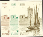 Série de 3 cartes postales 8F Gandon turquoise TSC Congrès philatélique des Sables d'Olonne (Gan J8a, b, c) neuves. TB