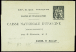 Pneu Caisse d'Epargne 60c + 60c Chaplain noir Caisse d'Epargne (date 191) (Cha H3) neuf. TB