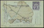 Carte lettre pneu de Marseille 1F Chaplain violet (CHAM 3) neuve. TB