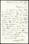 N°55 + 58 obl GC 2143 + T17 "Luzech (44)" (1875) sur CP précurseur