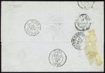 N°90 annulé plume + mention manuscrite "Bon Af" sur lettre de Paris pour Tain (Drôme) avec arrivée. TB