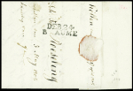 Lettre avec au verso MP "Deb 24 Baume" (1805) ind 20