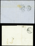 2 lettres avec AFF en numéraire faute de timbres : T17 "Baumes les Dames (24)" (26 nov 70) + "PP" encadré noir et T17 "Ornans (24)" (24 mai 71) + "PP"