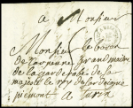DOUBS - Lettre avec Port payé orné fleur de lys "Port
