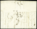 DOUBS - Lettre avec Port payé orné fleur de lys "Port