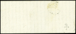 N°3 obl grille + T14 Clerval (24)" (1849) sur lettre ind 20. TB