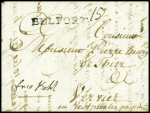 Lettre de Montbeliard pour Verviers avec MP "Belfort" (détournement de la malle-poste par Vesoul et Lure). TB