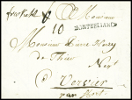 MP "Montbeliard" (L n°3 - 1772) sur lettre pour l'étranger (Verviers), ind 20+