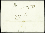 MP noire "P 66 P Montbelliard" (1803) sur lettre avec signatures des maires de Vieux Charmont et Sochaux - ind 22. TB
